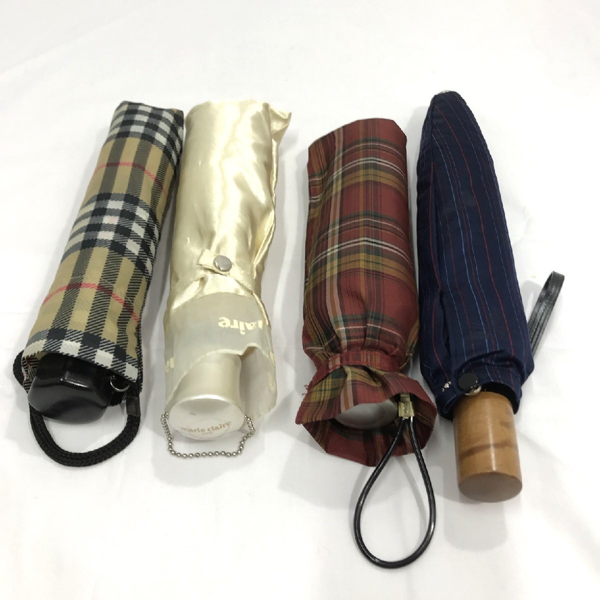 雨傘 折りたたみ傘 まとめ 4点 レディース メンズ マリ・クレール marie claire カサ かさ 専用収納袋付き 折り畳み式 USED【道楽札幌】