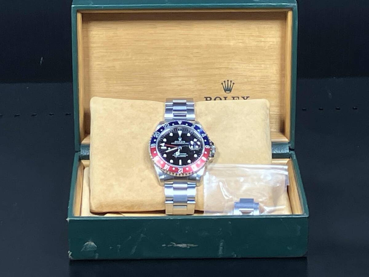 ROLEX GMT-MASTER I Ref.16700 ツインブリッジ Cal.3175 自動巻き 25-10OH済 余りコマあり コマ留めピン無し