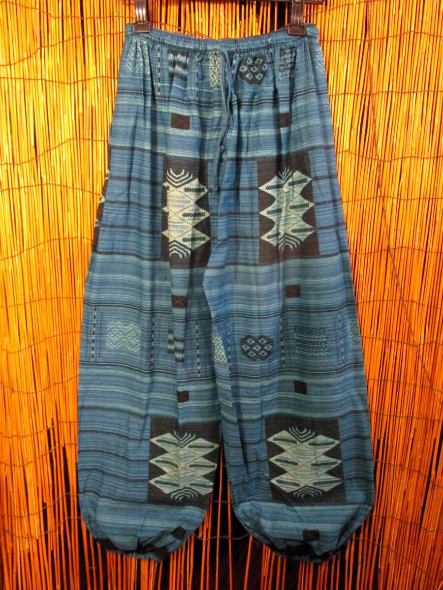 【ＳＡＬＥ】④新品＊男女兼用＊コットン素材＊織り柄風プリント＊ふんわり＊アラジンパンツ