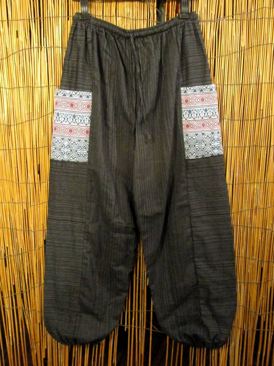 【ＳＡＬＥ】②新品＊男女兼用＊コットン素材＊織り柄＊パッチポケット＊アラジンパンツ