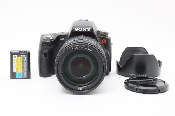 訳有動作品 Sony α55 AF SLR Digital Camera DT 18-200mm F3.5-6.3 SAL18200 ズームレンズ付 デジタル一眼レフカメラ ソニー ※1,2 #3703