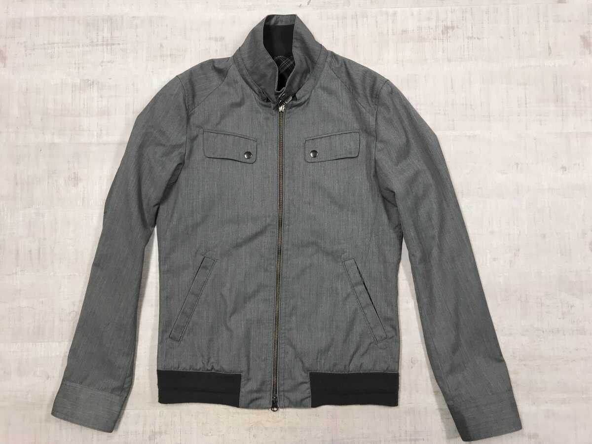 クランプリュスオム KLEIN PLUS HOMME ネオお兄系 袖ジップ 裏地チェック ジップアップ ライダース ジャケット メンズ 46 グレー
