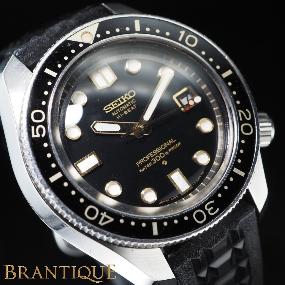 ◆2025.1 OH済/当時物/即決あり◆ 希少 SEIKO プロフェッショナルダイバー 300M 6159-7001 自動巻き SS/ラバー USED 稼働 腕時計 「26851」