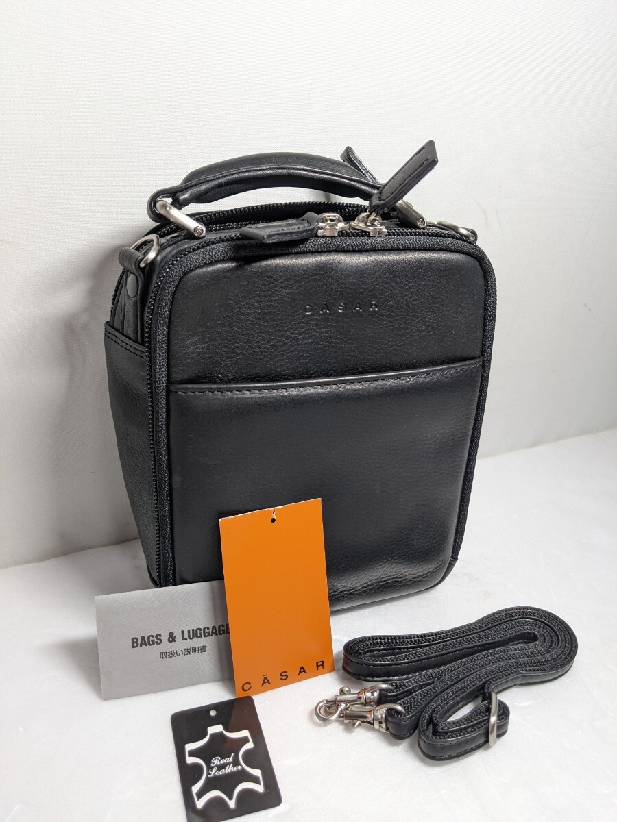 新品未使用自宅保管 CASAR 牛革 ショルダーバッグ メンズ 日本製 本革 定価24150円 本革 レザー IKETEI イケテイ