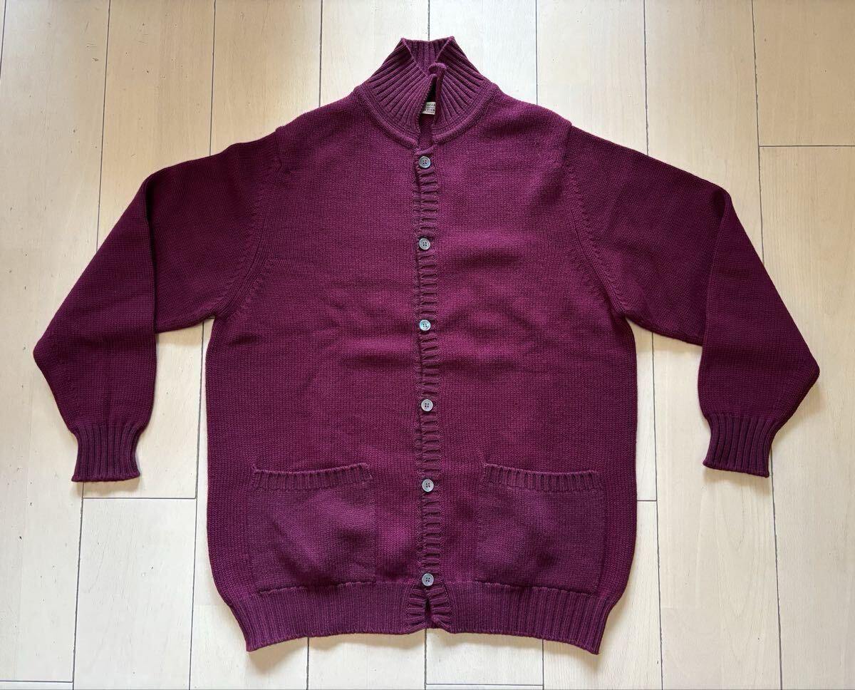 希少モデル 「TIE YOUR TIE 別注 LOCHCARRON タイユアタイ ロキャロン」 極上カシミヤ100% カーディガン ボルドー系 