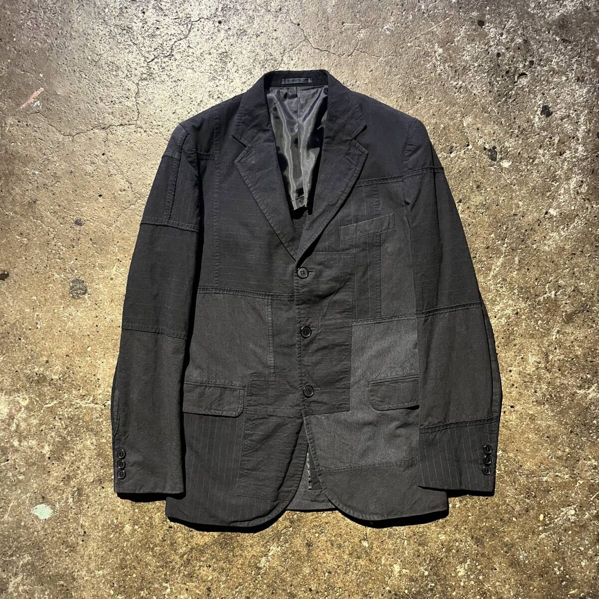 COMME des GARCONS HOMME 16ss 製品染めパッチワークジャケット コムデギャルソンオム 2016ss AD2015