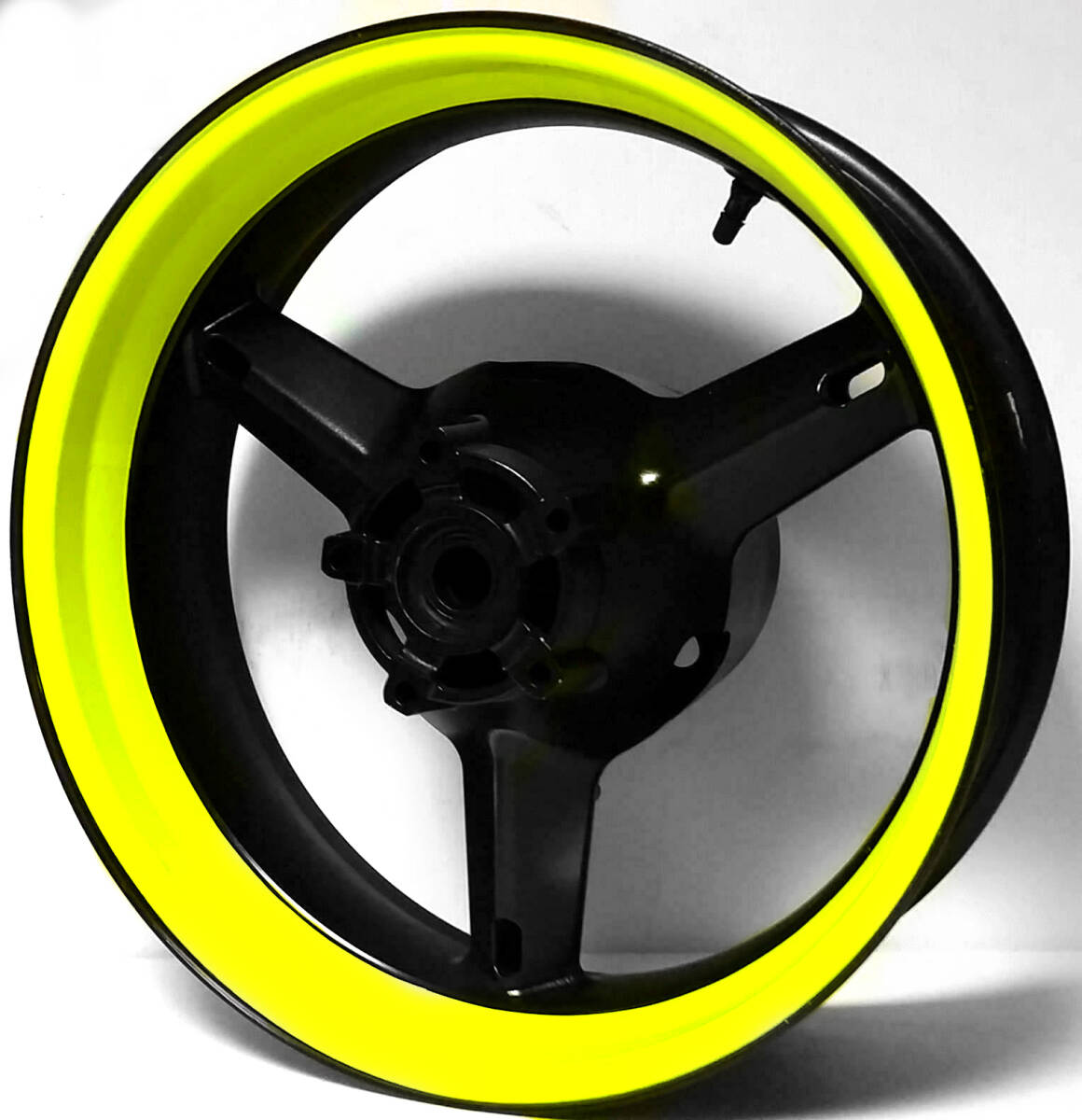 極太リムテープ ステッカー 蛍光イエロー 17インチ バイク ZX-14R ZX-10R ZX-6R ZZR1400 CBR1000RR YZF-R1 R6 R25 MT-09 MT-07 S1000RR GSX