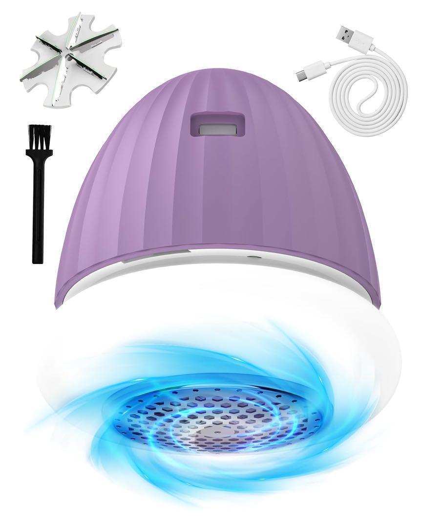 毛玉取り器 LED照明搭載 2段階速度調整 電動 6枚刃 安全装置 軽量