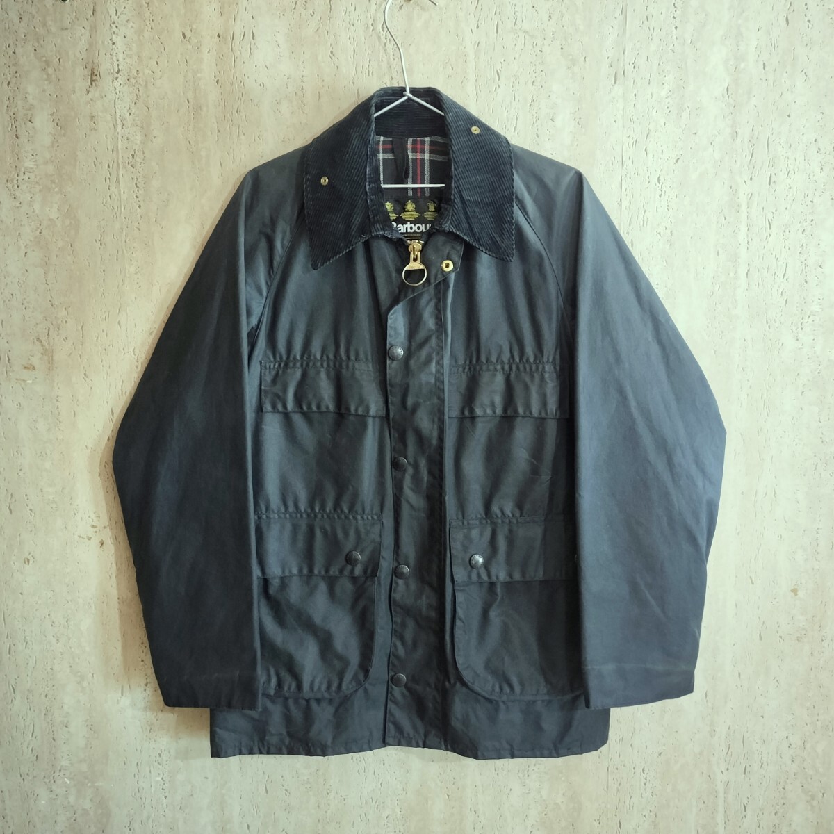 80s Barbour bedale c36 ネイビー　3クレスト　バブアー　ビデイル　4ポケット 英国製