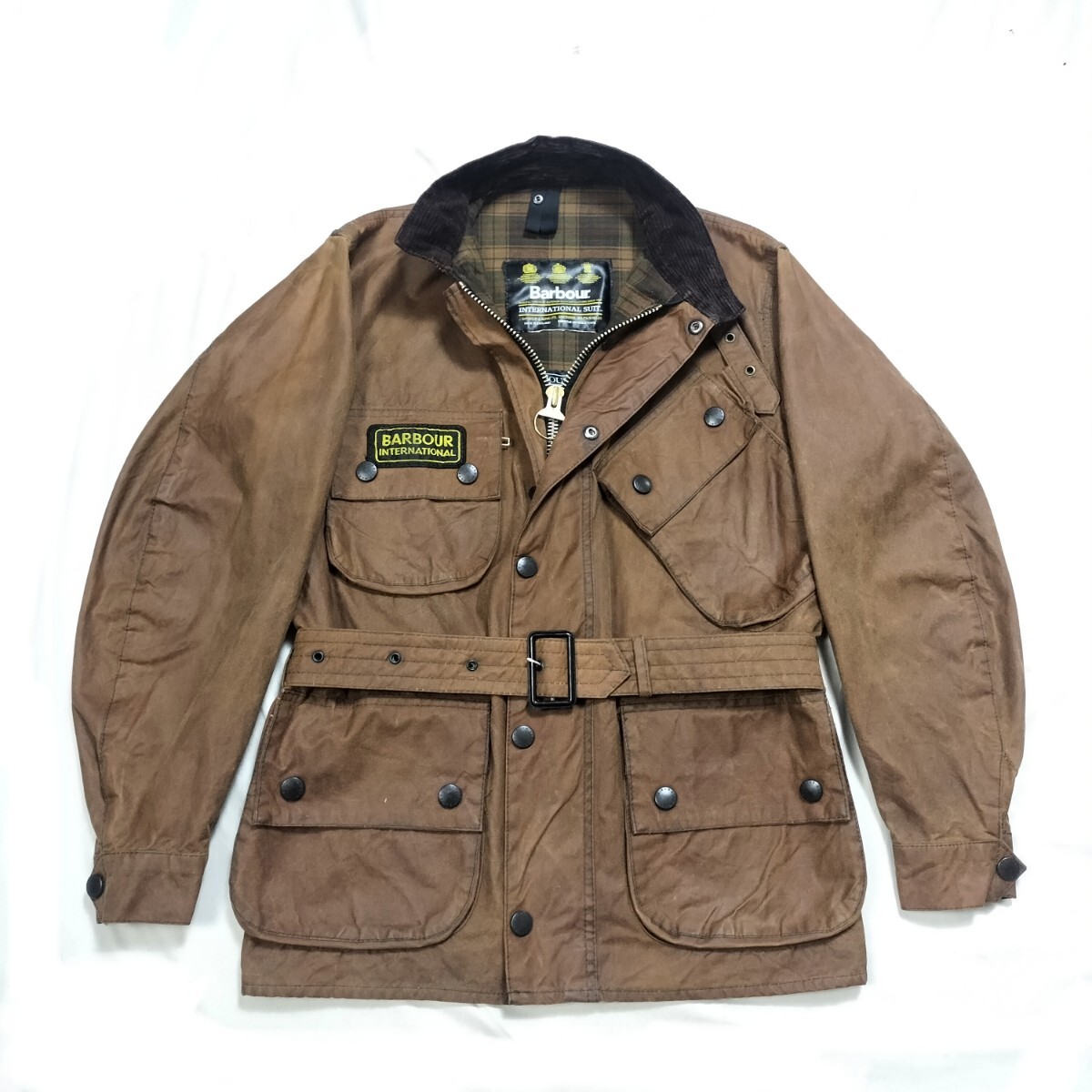 90s Barbour international c34バーク ブラウン バブアー インターナショナル 3クラウン 英国製