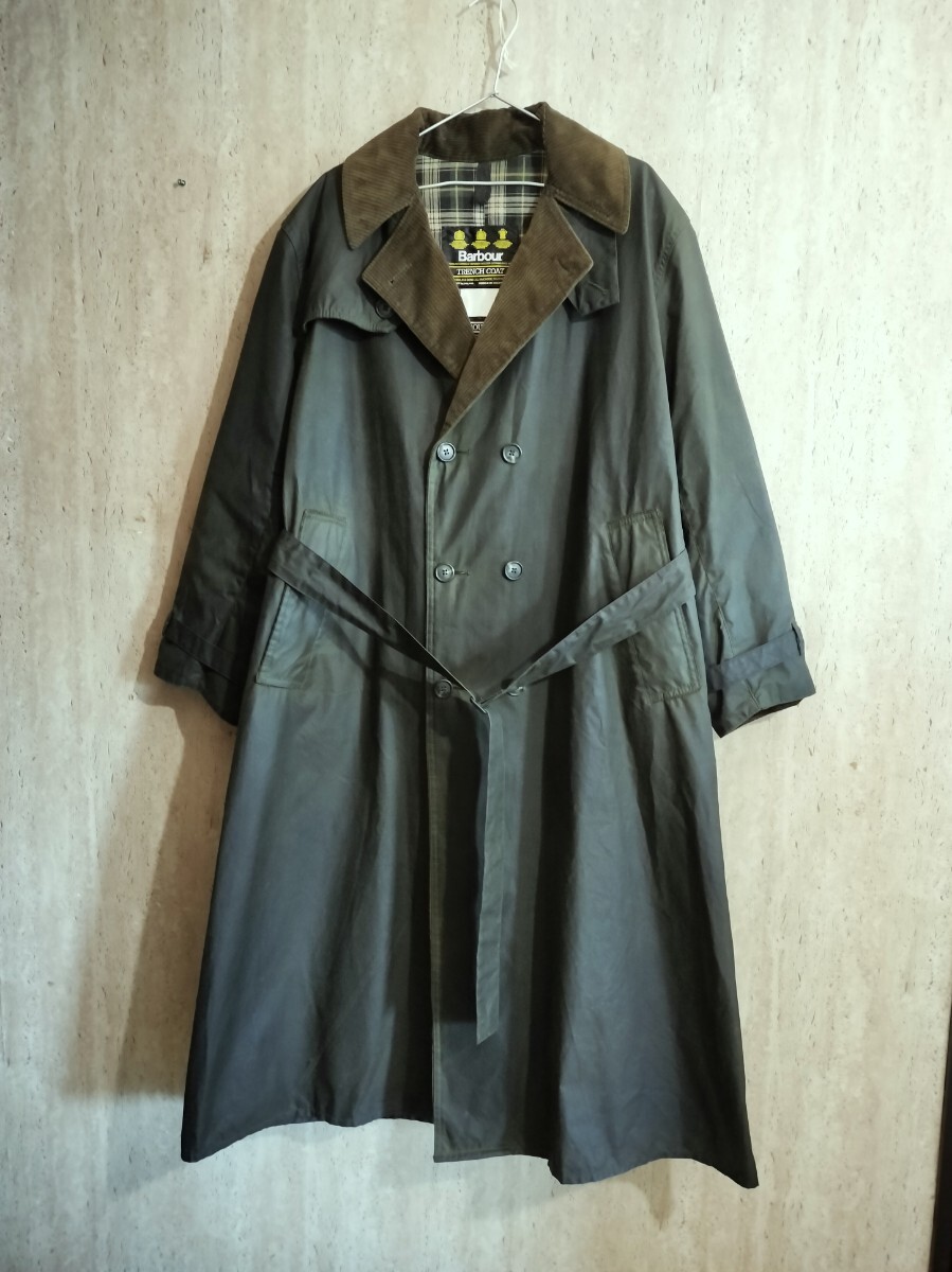 90s Barbour Trench Coat c40 バブアー　トレンチコート セージ 英国製
