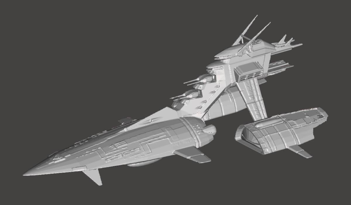 1/1700 ムサイ級軽巡洋艦最終生産型 ジークフリート 3Dプリント musai 未塗装・未組立 宇宙船 宇宙戦艦 Space Ship Space Battleship