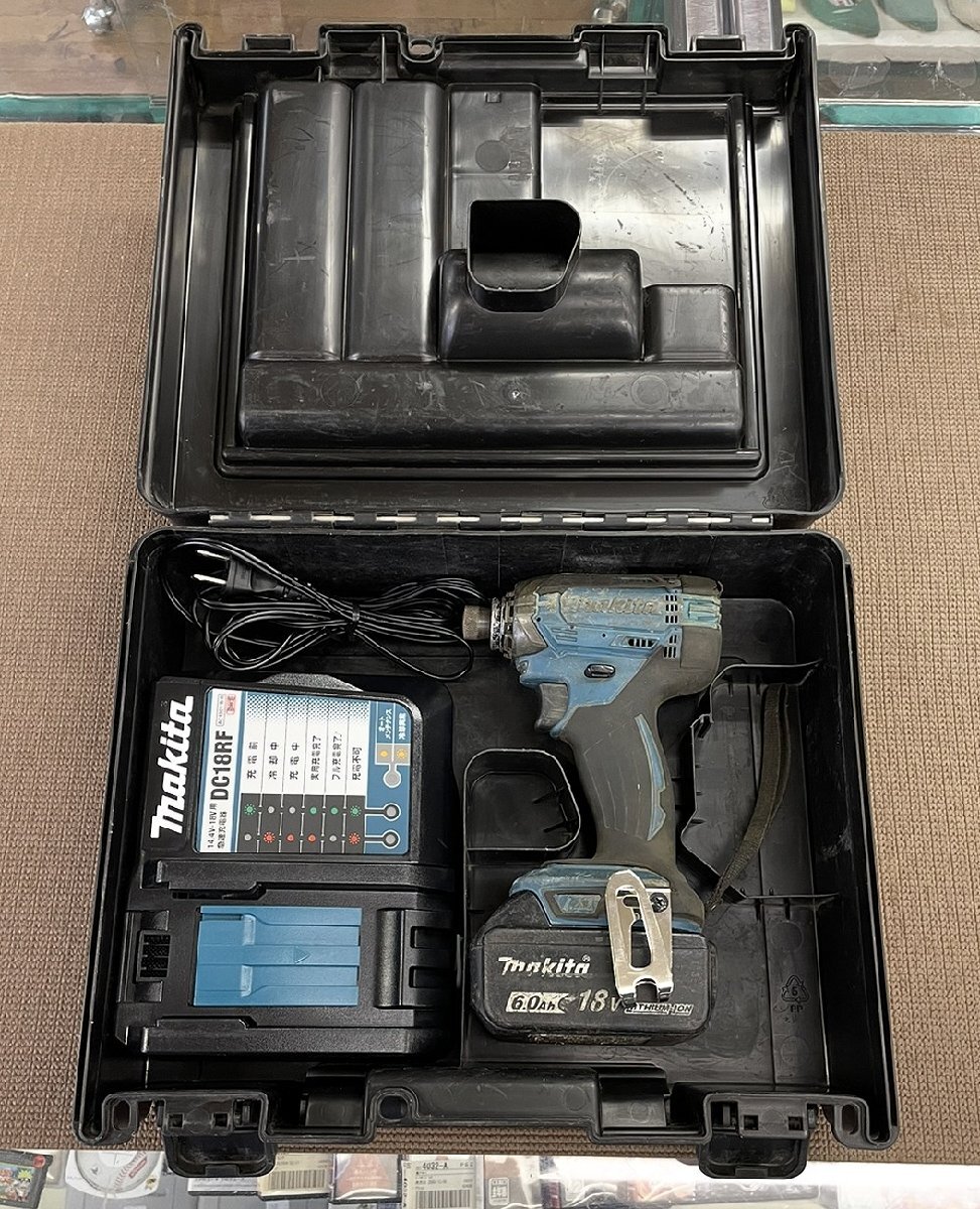 動作品 マキタ TD149D 18V 6.0Ah 充電式インパクトドライバ 青 ケース(型違い)・充電器・バッテリー(BL1860B)1個付き コードレス makita