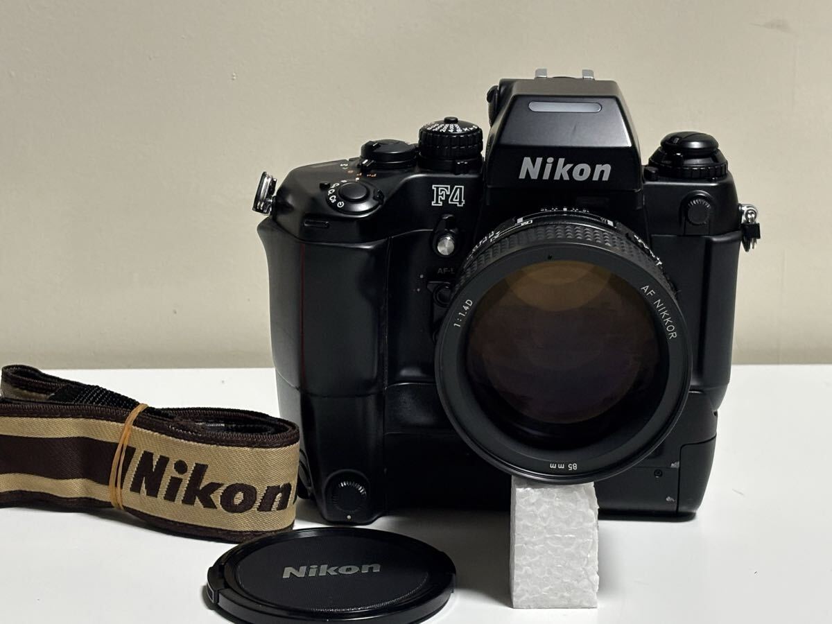 Nikon F4 F4E AF Nikkor 85mm 1:1.4D MB-23 ニコン 一眼レフ フィルムカメラ ポートレート レンズ付き