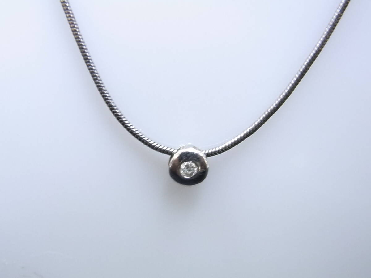 Ｋ14ＷＧ　ダイヤネックレス　ＵＳＥＤ　Ｄ0.03ｃｔ　3.4ｇ　約42ｃｍ