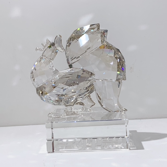 SWAROVSKI スワロフスキー 干支 酉年 鳥 鶏 ROOSTER 雄鶏 現状品 置き物 インテリア スワロ 付属品有