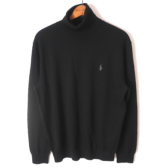 POLO RALPH LAUREN ラルフローレン メリノウール タートルネック セーター(メンズ M)ブラック