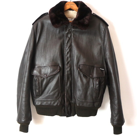 80s90s USA製 SCHOTT ショット G-1 I-S-674-M-S レザーフライトジャケット(メンズ 44 L)ブラウン