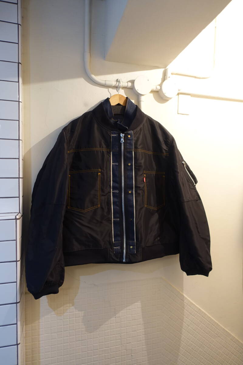 sacai サカイ × リーバイス 25-03707M ◆サイズ4 XLサイズ 25AW DenimxNylonTwillReversibleBlouson リバーシブル ドッキング ジャケット