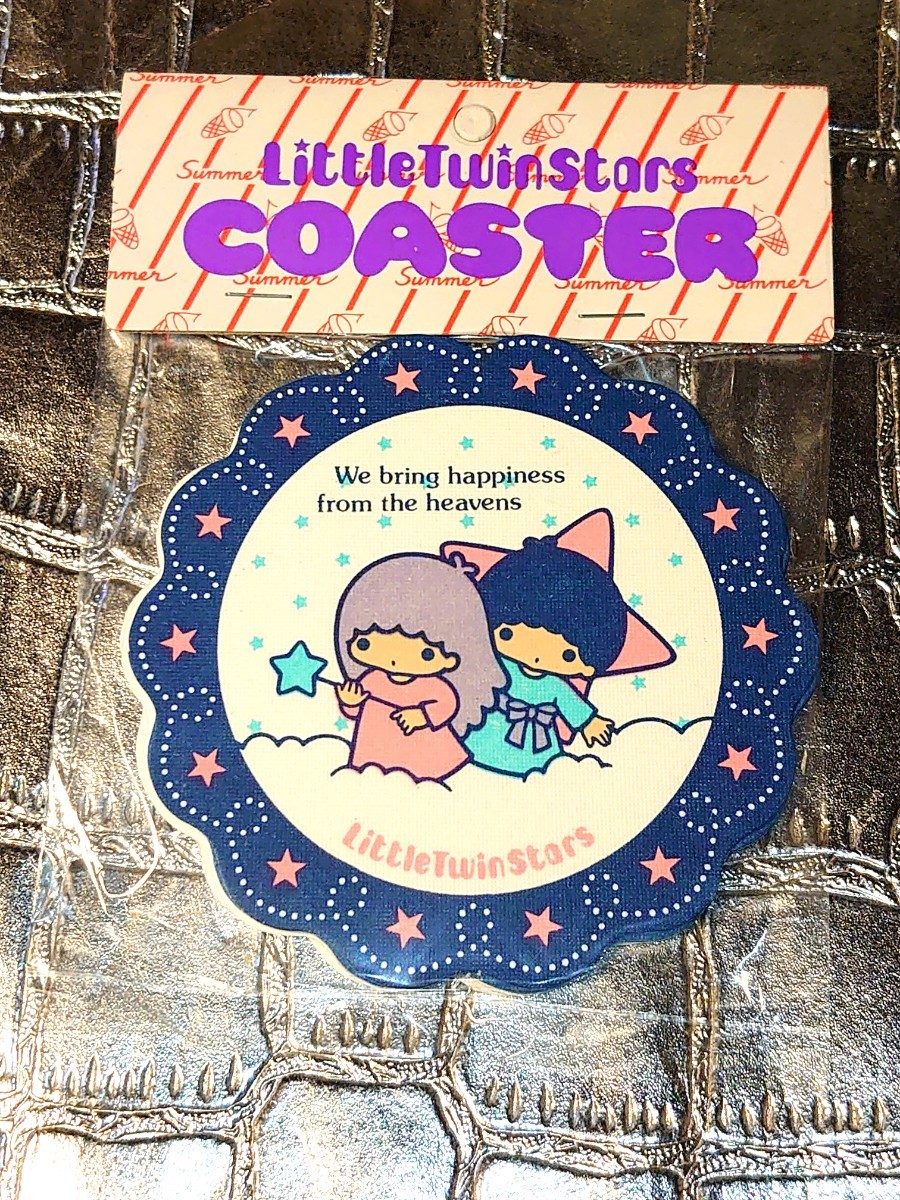 レア 1976年 8枚入 新品 キキララ コースター 昭和 レトロ メルヘン ファンシー サンリオ リトルツインスターズ 初期 文房具 文具 当時物