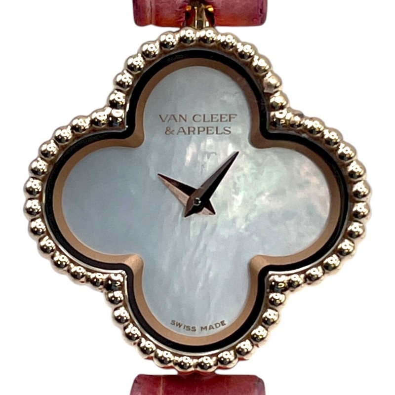 ヴァンクリーフ＆アーペル Van Cleef & Arpels スウィート アルハンブラ ホワイトシェル VCAR08SF00 K18PG 腕時計 レディース 中古