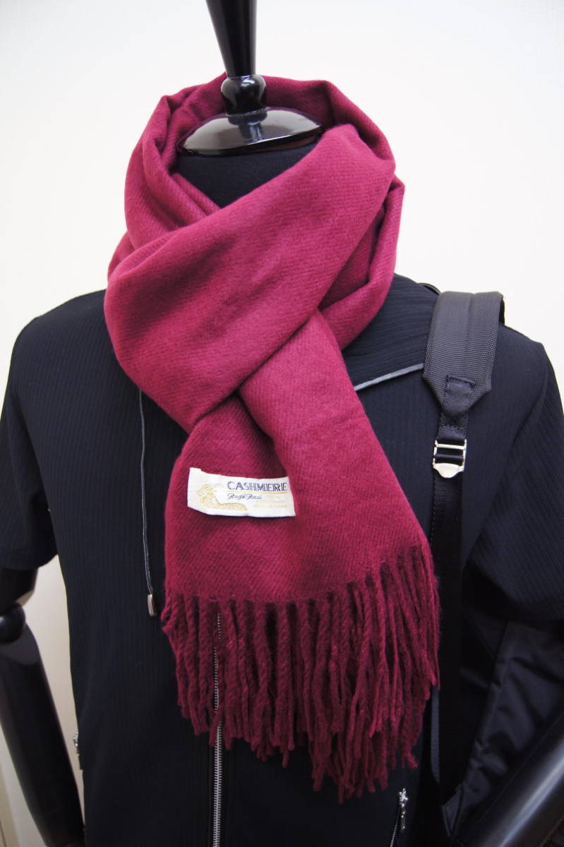 最落解除スタート★カシミア100％英国”ストール”新作バーガンディ〇*:..azu00men