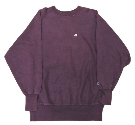 90s チャンピオン リバースウィーブ 長袖スウェット サイズXL パープル メキシコ製 プルオーバー トレーナー Champion 中古品