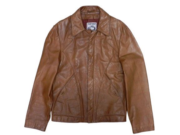 70-80s イーストウエスト クラフトレザージャケット サイズ不明 USA製 ブラウン系 EAST WEST 中古品
