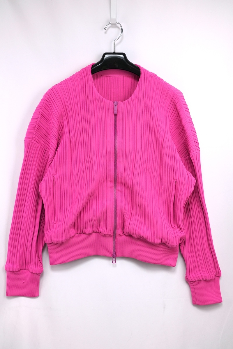 ISSEI MIYAKE イッセイミヤケ PLEATS PLEASE プリーツプリーツ ニット ジャケット ピンク PP43KC802