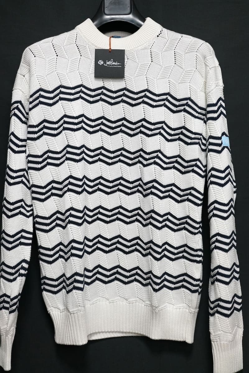 Loro Piana WITH HIROSHI FUJIWARA ロロピアーナ × 藤原ヒロシ Wavy Stripe Sweater Knit white Size:S
