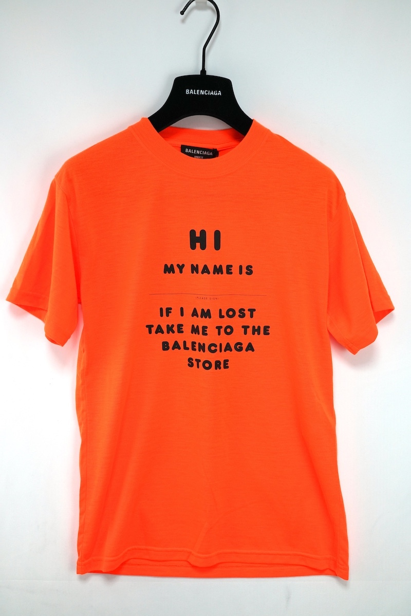 BALENCIAGA バレンシアガ Logo T-Shirt ロゴ メッセージプリント Tシャツ オレンジ XSサイズ 661705 TKVH5