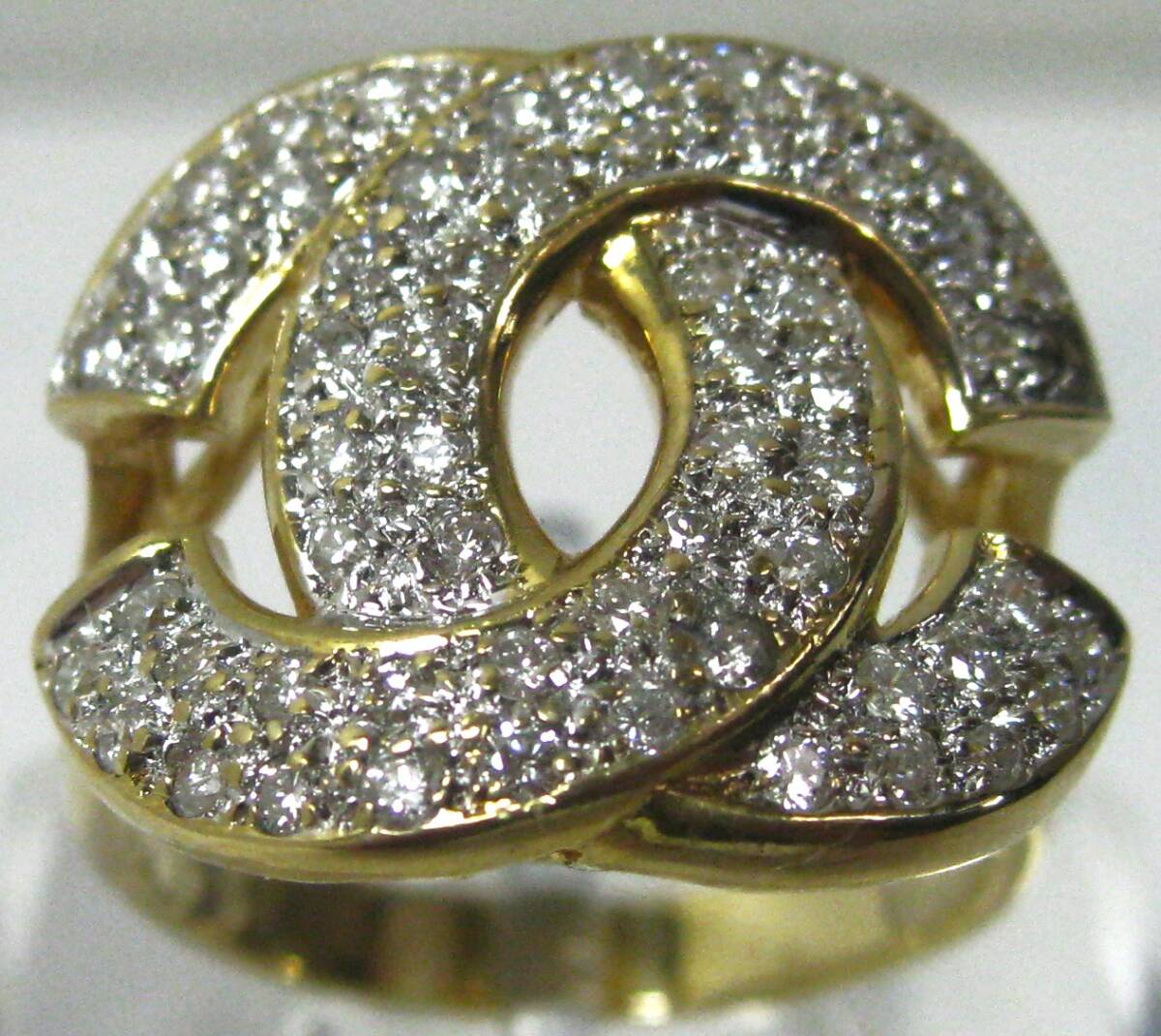 【東京 谷中 質屋おぢさん】K18 18金 リング 指輪 パヴェ ダイヤ 0.75ct サイズ #17.5