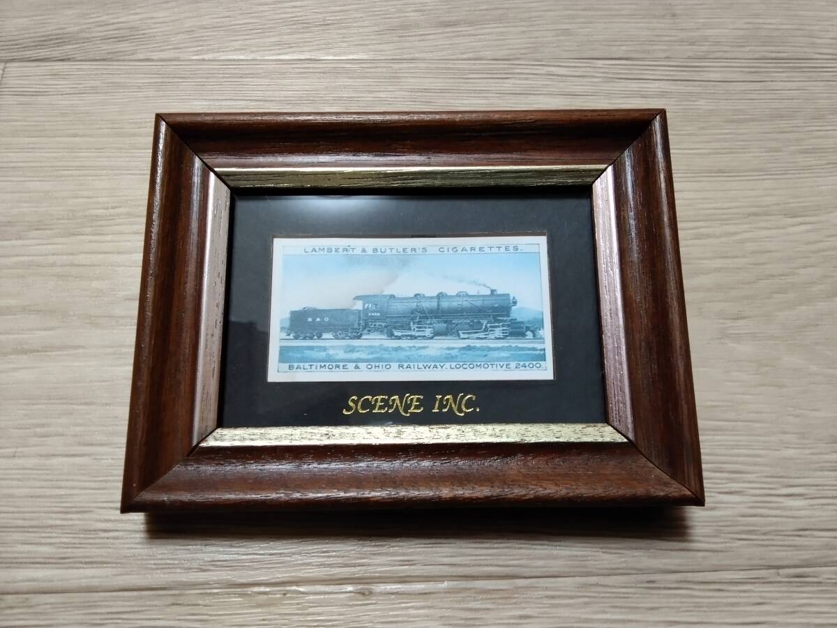 1988年ヴィクトリアギャラリー複製　ランバート＆バトラー　シガレットカード　ボルチモアアンドオハイオ鉄道蒸気機関車2400　額装フレーム