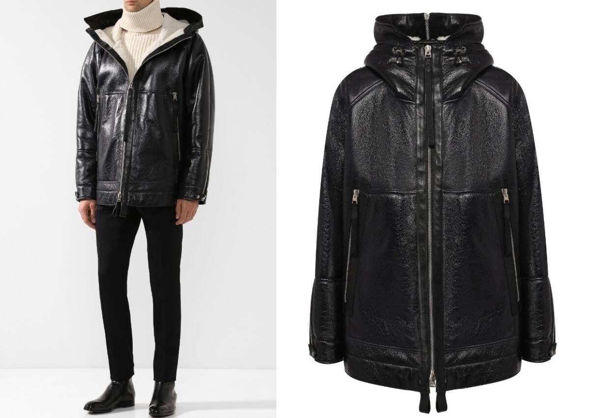 トムフォード TOM FORD フーデッド ムートン コート シープ レザー ジャケット ブルゾン パーカー 国内正規新品 定価150万円 サイズ46