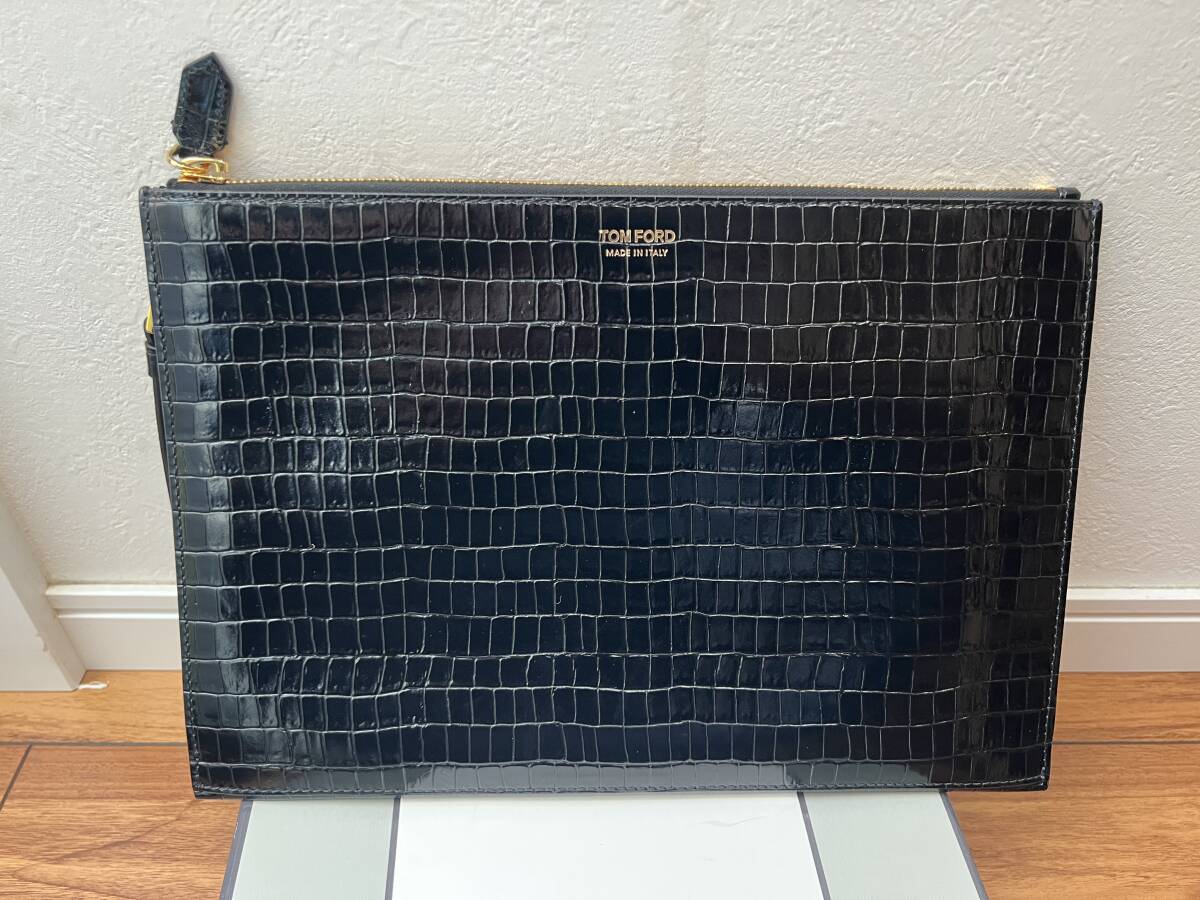 トムフォード TOMFORD 究極の クラッチバッグ BUCKLEY ハンドバッグ クロコダイル アリゲーター 型押し 付属品完備新品 　ギフトにも