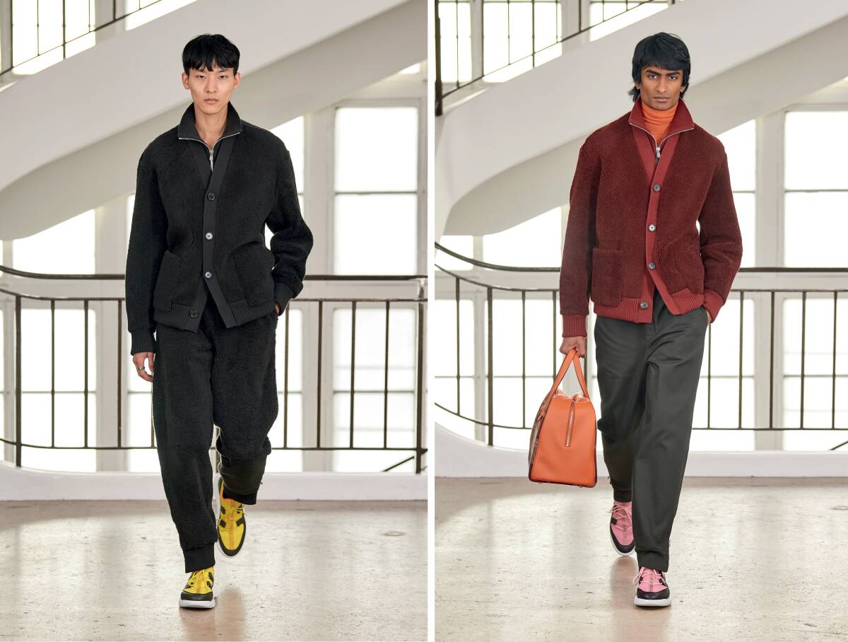 HERMES エルメス 21AW ウール カシミヤ ニット ムートン レザー カーディガン ジャケット ブルゾン 国内正規新品 サイズ46 定価130万円