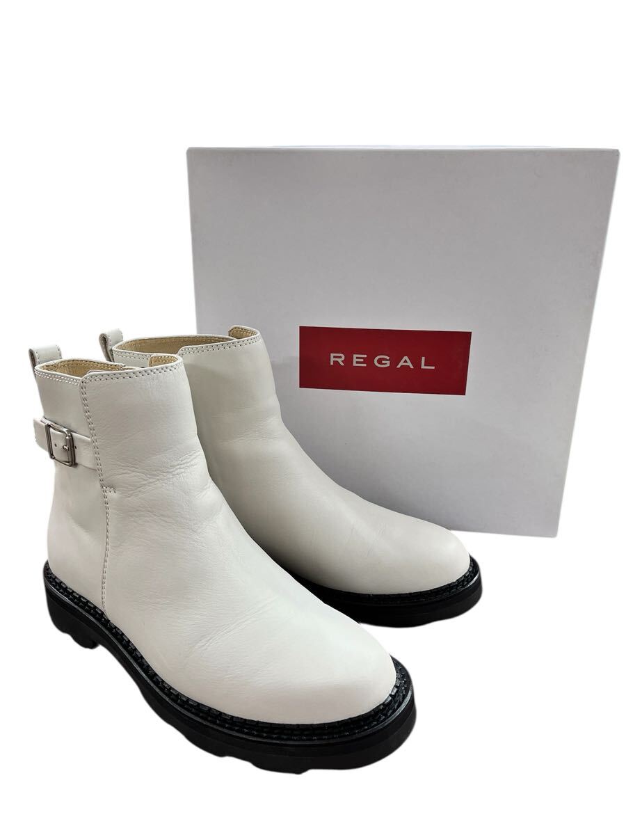 ☆ REGAL リーガル ベルト付 ショート ブーツ NC24G F70R レザー white ホワイト (約)24cm レディース 箱付