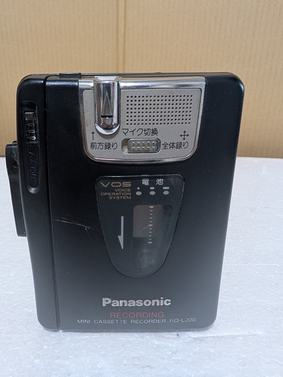 パナソニック カセットレコーダー Panasonic RQ-L200 MINI CASSETTE RECORDER RECORDING 通電のみ確認済み カセットテープレコーダー