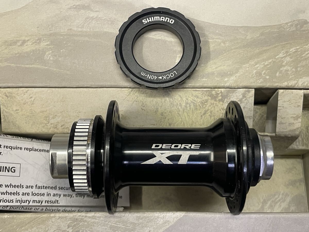 新品未使用 Shimano DEORE XT HB-8010 36H 100mmOLD 15mmE-Thru 2019年購入 センターロックローター固定ロックリング付属 ThruAxle無し