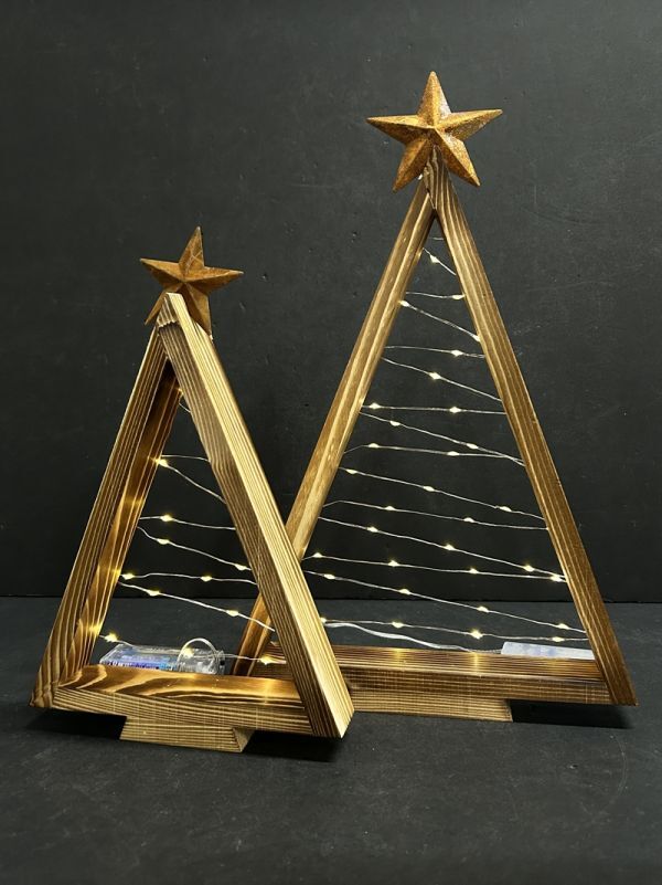 Xmas クリスマス オブジェ 木製 ツリー 小 ライト 照明 キラキラ 冬の飾り インテリア 雑貨 置物 プレゼント ギフト