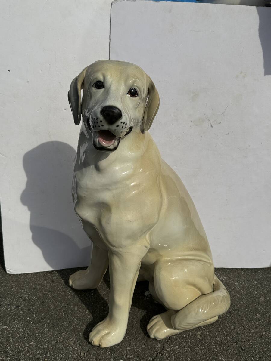 ★コレクター必見 陶器製 ラブラドールレトリバー 犬 オーナメント 大型オブジェ 高さ約68㎝ インテリア ディスプレイ Se157