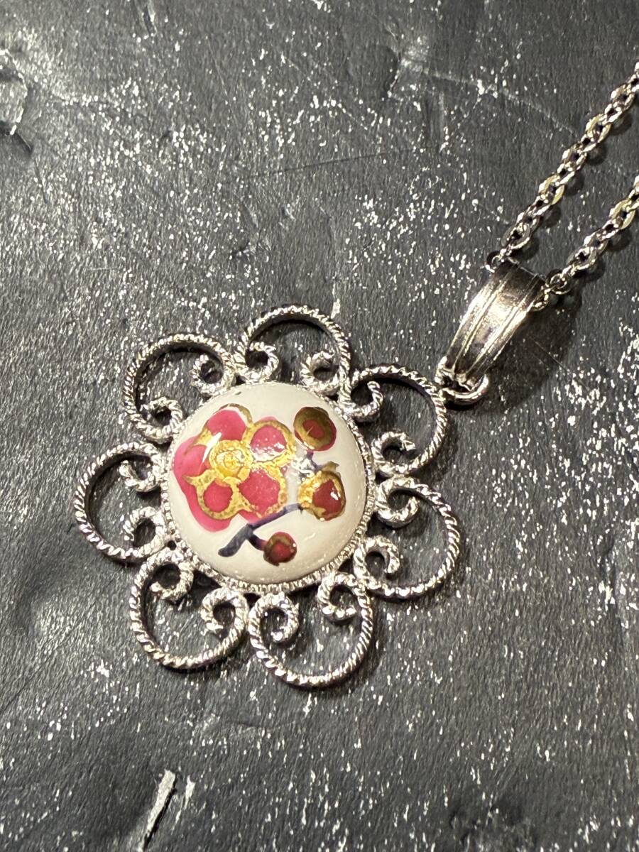 ★コレクター必見 九谷焼 ネックレス 工芸品 レディース アクセサリー 飾り 陶芸 コレクション Se427