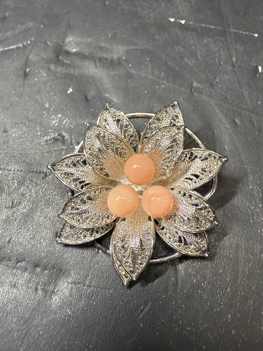 ★コレクター必見 ビンテージ ブローチ 珊瑚？ さんご？ レディース アクセサリー 飾り コレクション Se443
