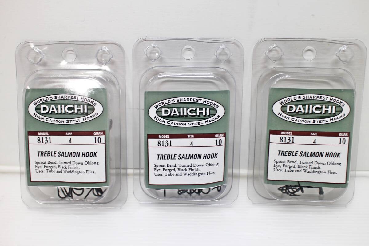 ★未使用品 DAIICHI/ダイイチ トレブルサーモンフック 8131 サイズ4 ×3パックセット ロングシャンク