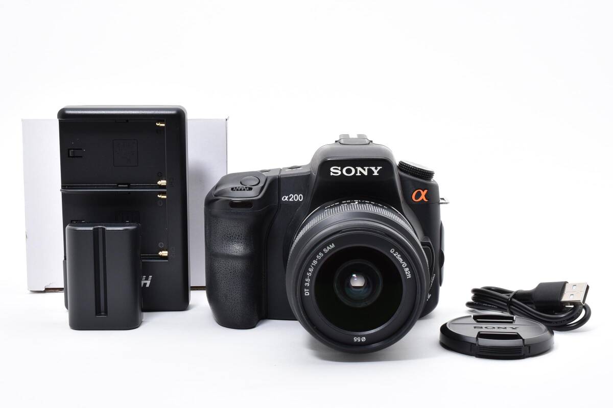 【純正レンズセット】SONY α200＋DT 18-55 3.5-5.6 カメラ レンズ #10834