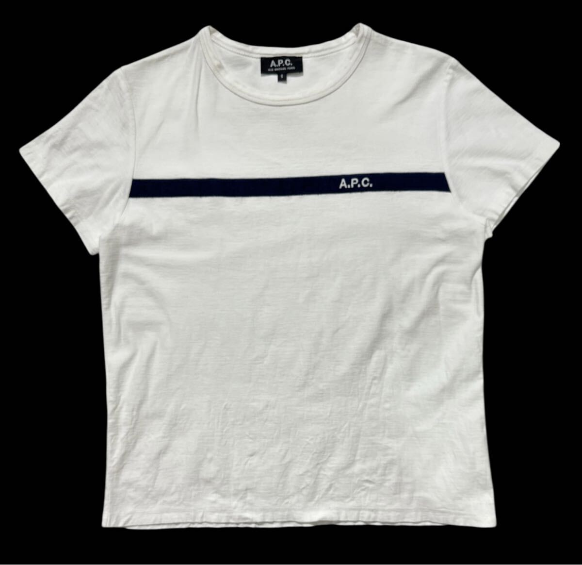 送料無料 ○ A.P.C. アー・ペー・セー ○ ロゴ刺繍 半袖 Tシャツ ホワイト S