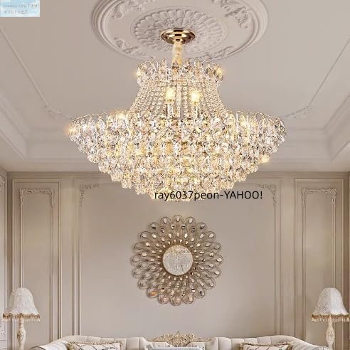 高級クリスタルシャンデリア 直径50cm ポストモダン×フレンチデザイン E14×12灯 リビング・ヴィラ・ホテル向け 天井照明