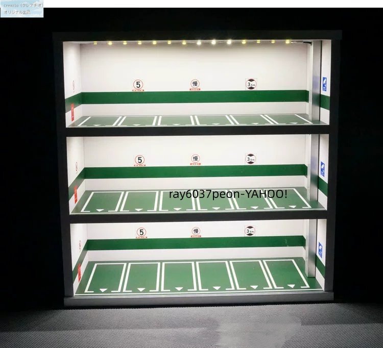 レア★ 1/64 完成品 ジオラマ ガレージ LEDライト付き ミニカー展示ケース ミニチュア コレクション ディスプレイモデル