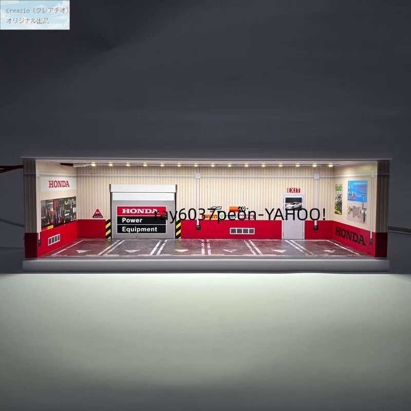 1/64 地下駐車場 ジオラマ LED照明付 アクリル防塵ケース 車庫モデル 展示ボックス 模型ディスプレイ