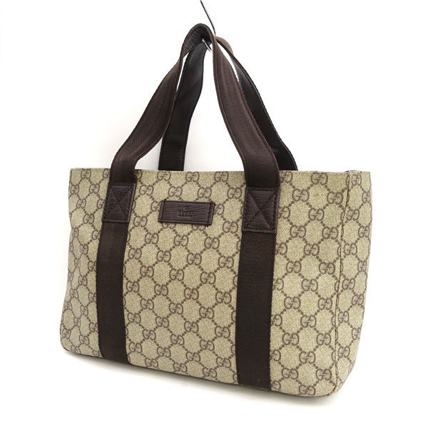 ★ グッチ GGスプリーム トートバッグ ベージュ ブラウン 141976 (0220541706)